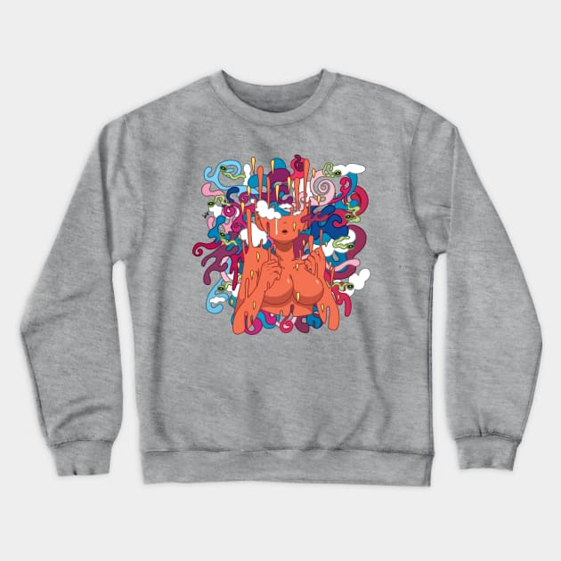 Evaporative Outburst Crewneck Sweatshirt by Munchbud Ink